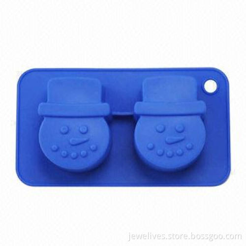 2-cavity snowman silicone candy mold